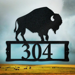 Bison Metal Address Plaque for House, Address Number, Metal Address Sign, House Numbers, Front Porch Address
