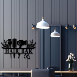 Custom Salon Metal Art Decor, Beauty Salon Cut Metal Sign, Barber Shop Decor, Hairdresser Gift, Barber Gifts