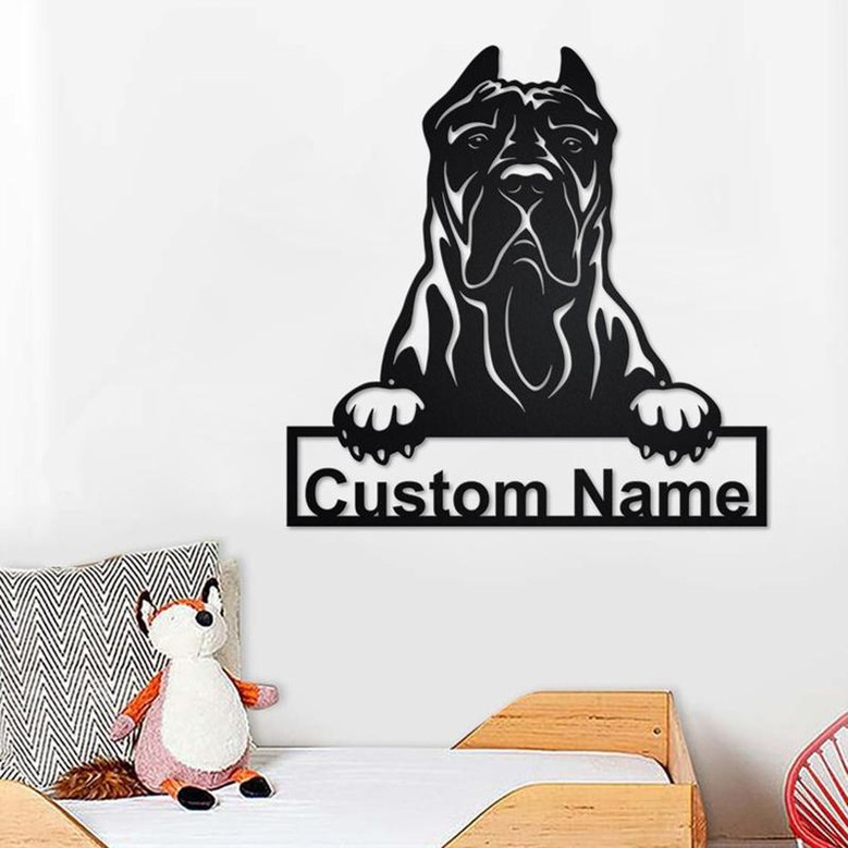 Custom Presa Canario Dog Metal Wall Art, Personalized Presa Canario Name Sign Decoration For Room, Presa Canario Home Decor, Custom Dog