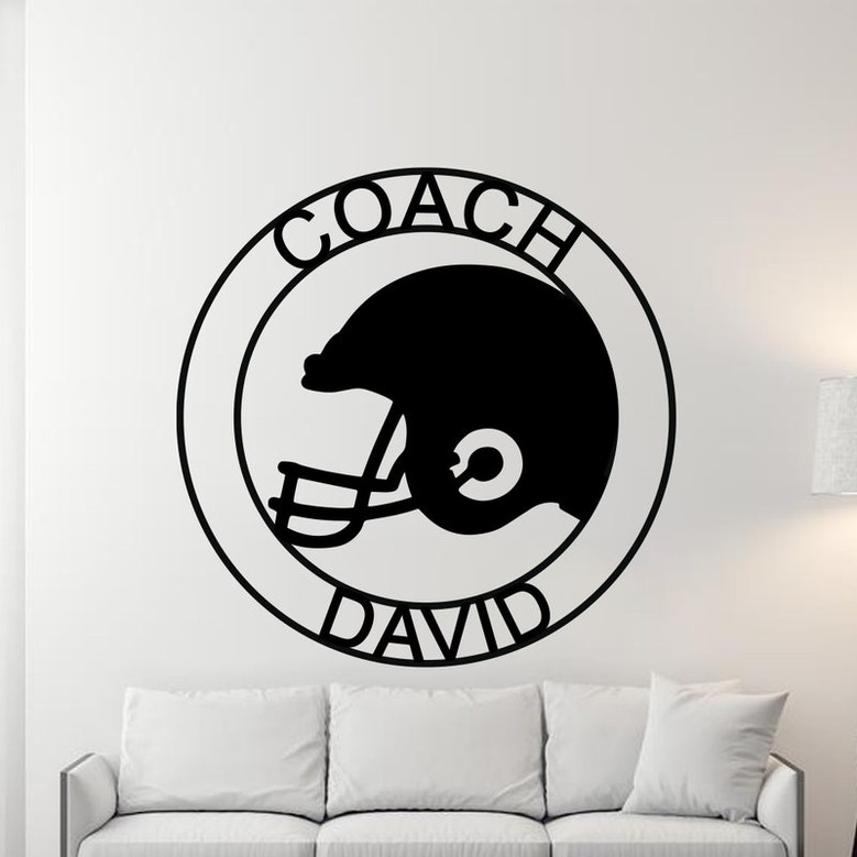 Personalized Metal Football Sign, Football Gift for Boys, Personalized Football for boys room, Metal Football Helmet Sign, Coach Sign, Sport