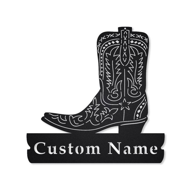 Personalized Texas Boots Metal Sign Art | Custom Texas Boots Metal Sign | Texas Boots Gifts for Men | Texas Boots Gift