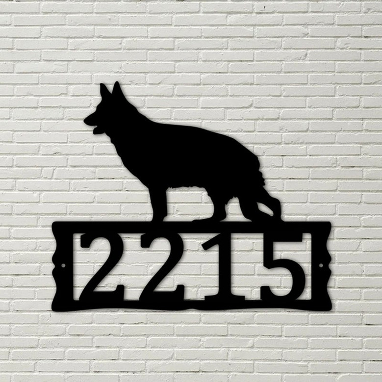 Dog House Numbers - German Shepherd Metal Address Plaque for House, Address Number, Metal Address Sign, House Numbers, Front Porch Address