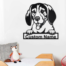 Custom Treeing Walker Coonhound Dog Metal Wall Art, Personalized Treeing Walker Coonhound Name Sign Decoration For Room,Dog Metal Home Decor