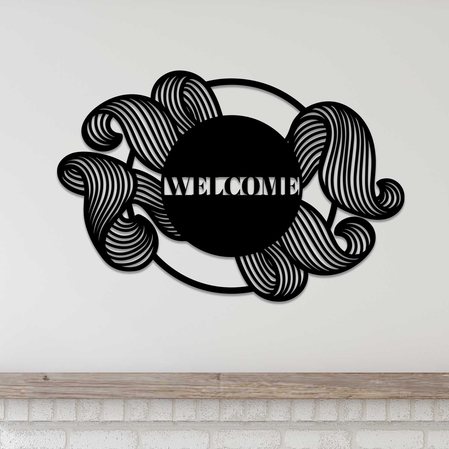 Swirls Split Monogram Welcome Metal Signs