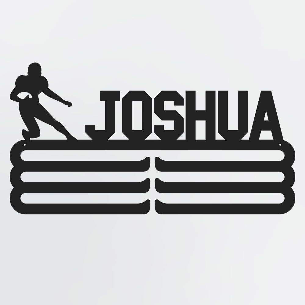 Football Medal Hanger With Custom Name, Personalized Football Medal Holder