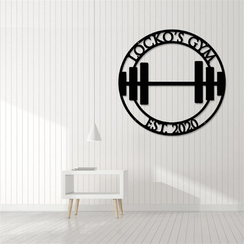 Custom Gym Metal Sign,Powerlifting Sport Metal Wall Art,Personalized Gym Name Signs,Fitness Home Decor,Dads Gift
