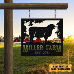 Personalized Metal Farm Sign Goat Custom Outdoor Farmhouse Front Gate Ranch Stable Wall Decor Art Gift