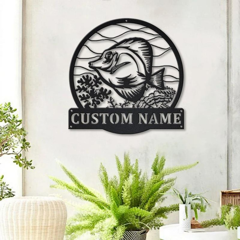 Personalized Yellow Tang Fish Metal Sign Art | Custom Yellow Tang Fish Metal Sign | Fishing Gift | Beach Funny