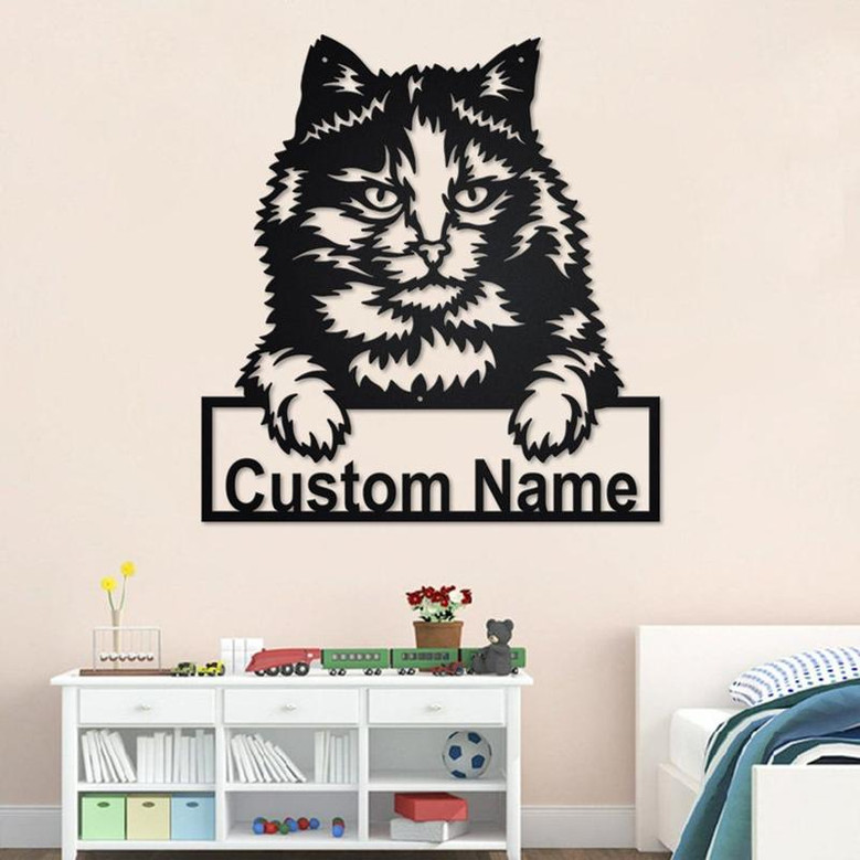 Custom Tortoiseshell Cat Metal Wall Art, Personalized Tortoiseshell Cat Name Sign Decoration For Room, Tortoiseshell Cat Home Decor