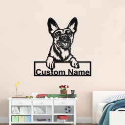 Personalized Belgian Malinois Metal Sign | Belgian Malinois Metal Wall Art | Dog Metal Sign | Dog Lover Gifts | Belgian Malinois Lover Gifts