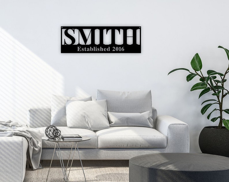 Personalized Family Name Metal Sign-Last Name Plaque-Custom Name Sign-Metal Address sign-Metal Family Sign-wedding-established sign