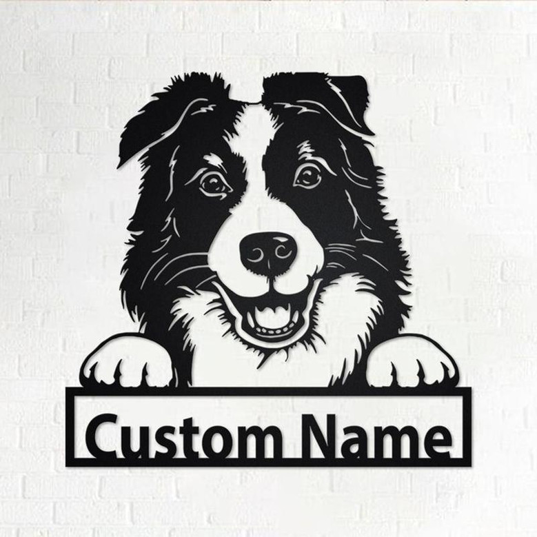 Personalized Border Collie Metal Sign | Border Collie Metal Wall Art | Dog Metal Sign | Dog Lover Gift | Border Collie | Custom Dog