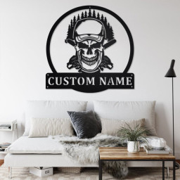 Custom Lumberjack Skull Metal Wall Art, Personalized Lumberjack Name Sign Decoration For Room, Lumberjack Home Decor, Custom Lumberjack