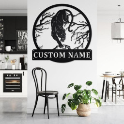 Custom Panther Metal Wall Art, Personalized Panther Name Sign Decoration For Room, Panther Home Decor, Custom Panther