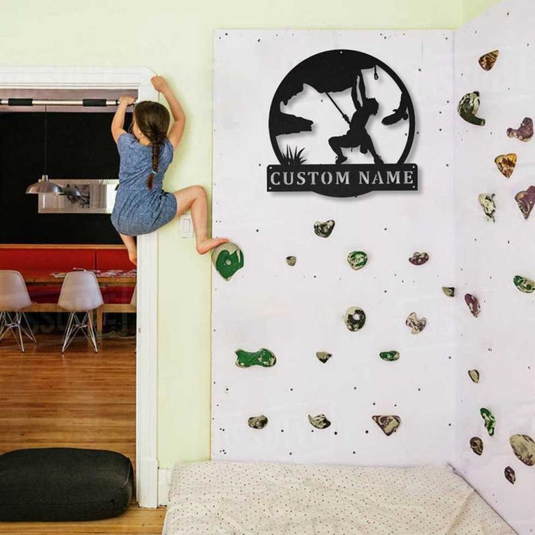 Personalized Climbing Monogram Metal Sign Art ,Custom Climbing Metal Sign, Climbing Lover Sign Decoration For Living Room