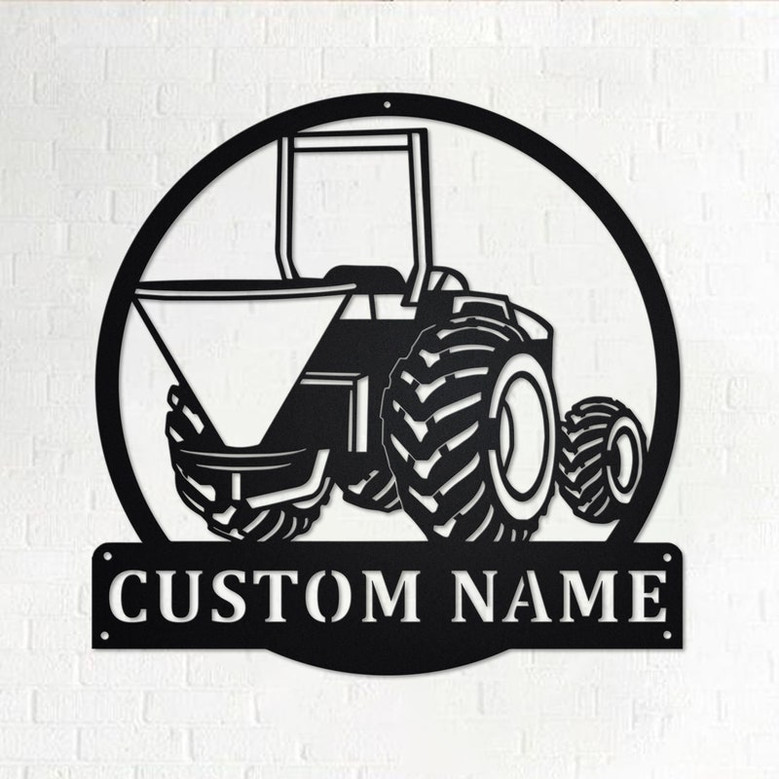 Custom Tractor Spreader Metal Wall Art, Personalized Tractor Spreader Name Sign Decoration For Room, Tractor Spreader Metal Home Decor