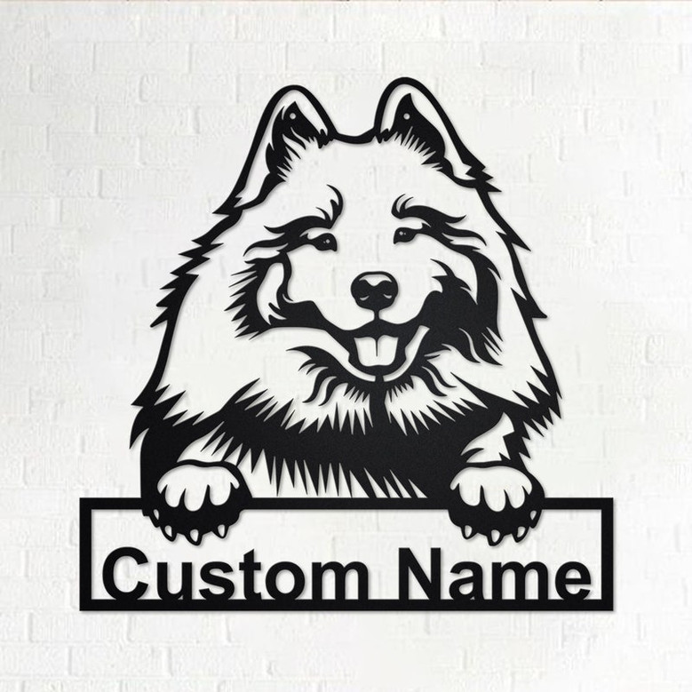 Custom Keeshond Dog Metal Wall Art, Personalized Keeshond Name Sign Decoration For Room, Keeshond Home Decor, Custom Dog,Custom Keeshond Dog