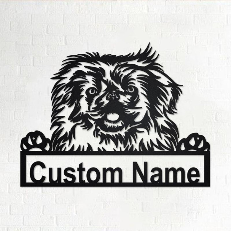 Custom Pekingese Dog Metal Wall Art, Personalized Pekingese Name Sign Decoration For Room, Pekingese Home Decor, Custom Dog, Pekingese Dog