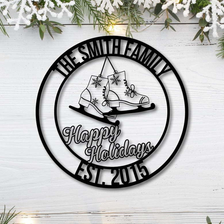 Personalized Family Name Metal Sign-Housewarming Gift-Metal Monogram Sign-Door Hanger