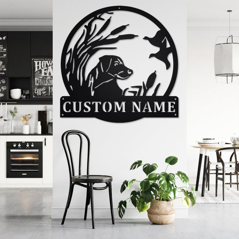 Custom Labrador Dog Hunting Metal Wall Art, Personalized Dog Hunting Name Sign Decoration For Room,Dog Hunting Home Decor,Custom Dog Hunting
