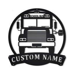 Personalized School Bus Driver Monogram Metal Sign | Custom Bus Driver Metal Sign | Birthday Gift | School Bus Sign