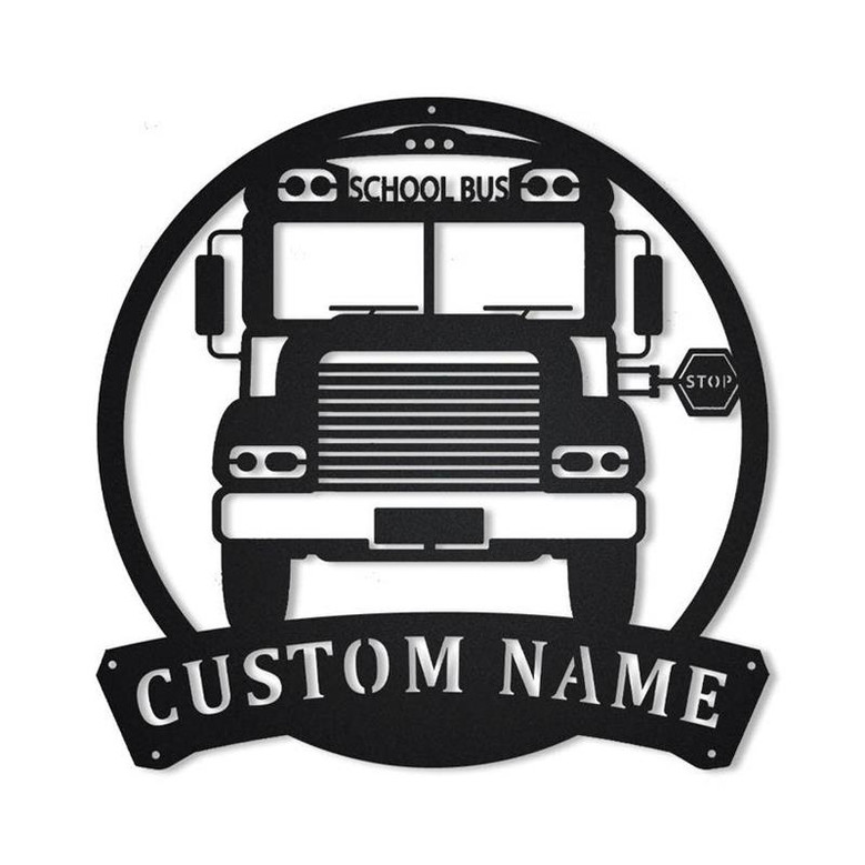 Personalized School Bus Driver Monogram Metal Sign | Custom Bus Driver Metal Sign | Birthday Gift | School Bus Sign
