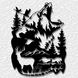 Grizzly Bear Nature Metal Sign Wall Art Bear Scene Wall Decor