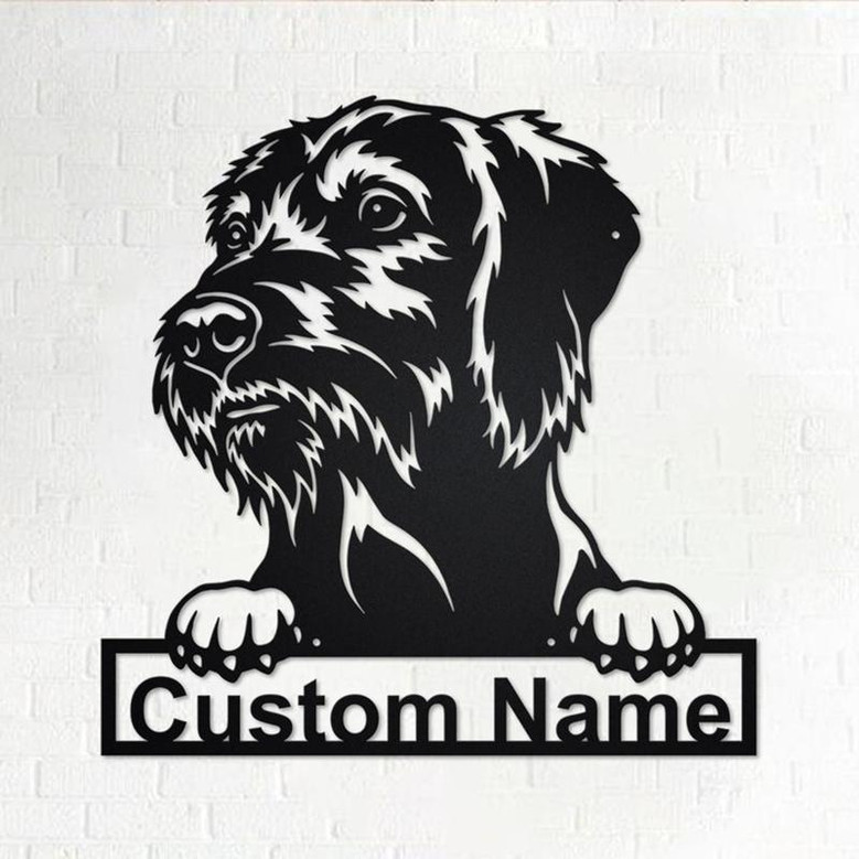 Custom Wirehaired Vizsla Dog Metal Wall Art, Personalized Wirehaired Vizsla Name Sign Decoration For Room, Wirehaired Vizsla Home Decor