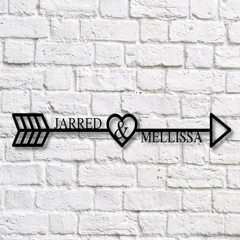 Personalized Metal couple Sign, Anniversary Gift, Newly Engaged Gift, Custom Metal Sign, Metal Wall Art Housewarming Gift Metal Home Decor