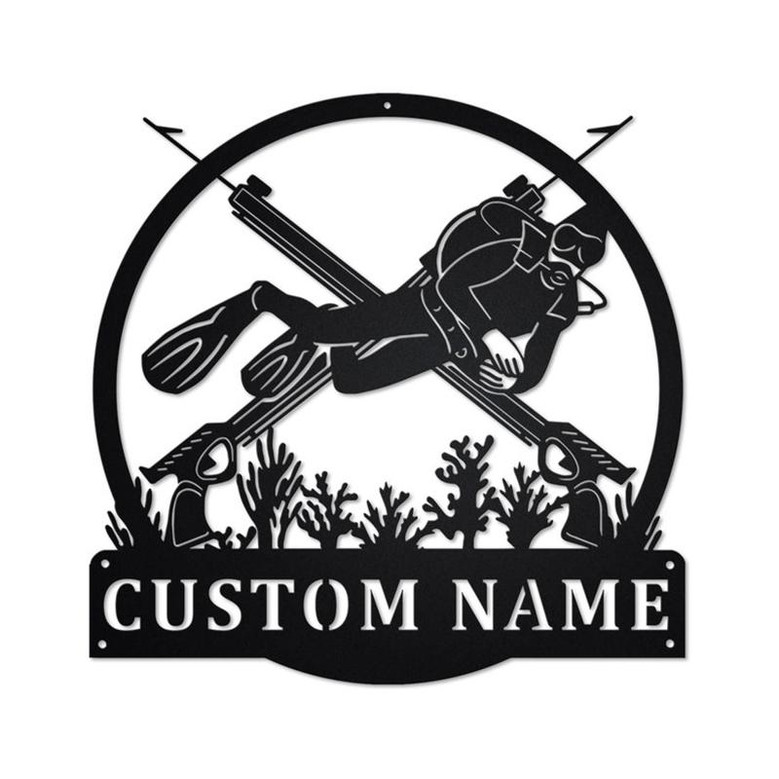 Personalized Spearfishing Metal Sign | Spearfishing Metal Wall Art | Spearfishing Metal wall Decor | Spearfishing Lover| Custom Spearfishing