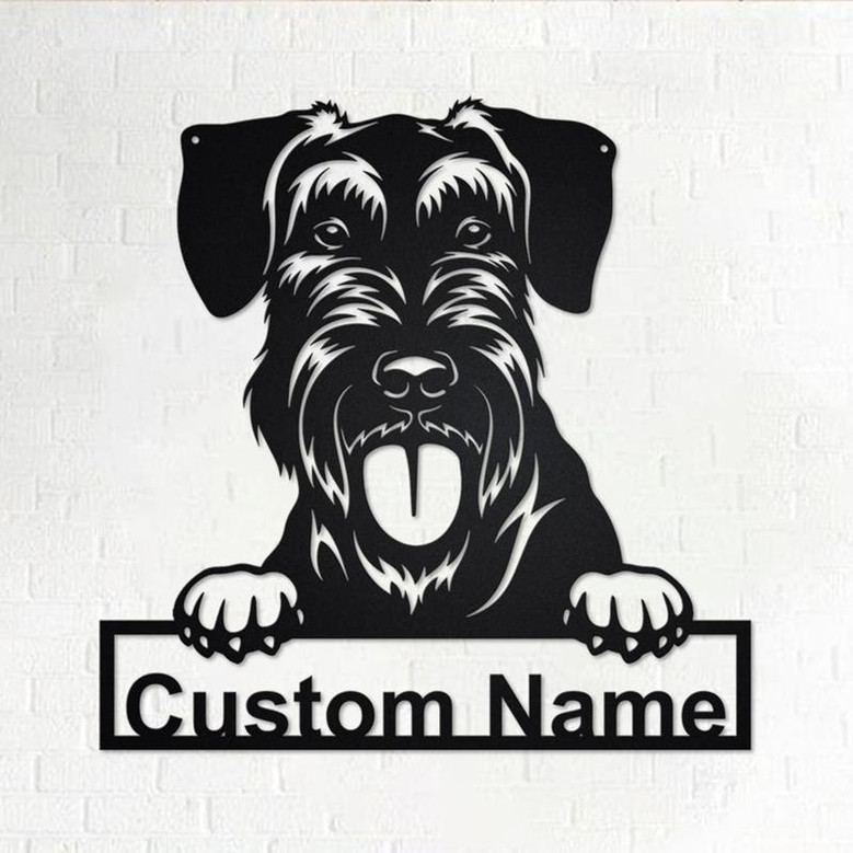 Custom Giant Schnauzer Dog Metal Wall Art, Personalized Giant Schnauzer Name Sign Decoration For Room, Giant Schnauzer Home Decor,Custom Dog