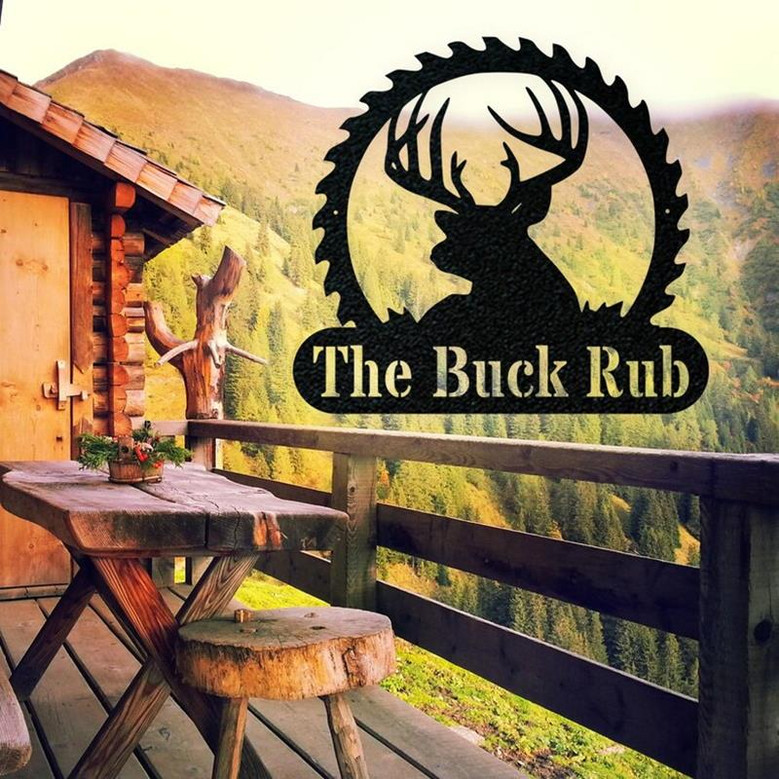 Personalized Deer Sawblade Monogram Metal Sign