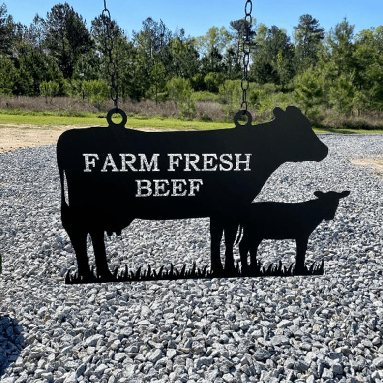 Personalized Angus Cow Farm Sign Cut Metal Sign Metal Wall Art Metal House Sign