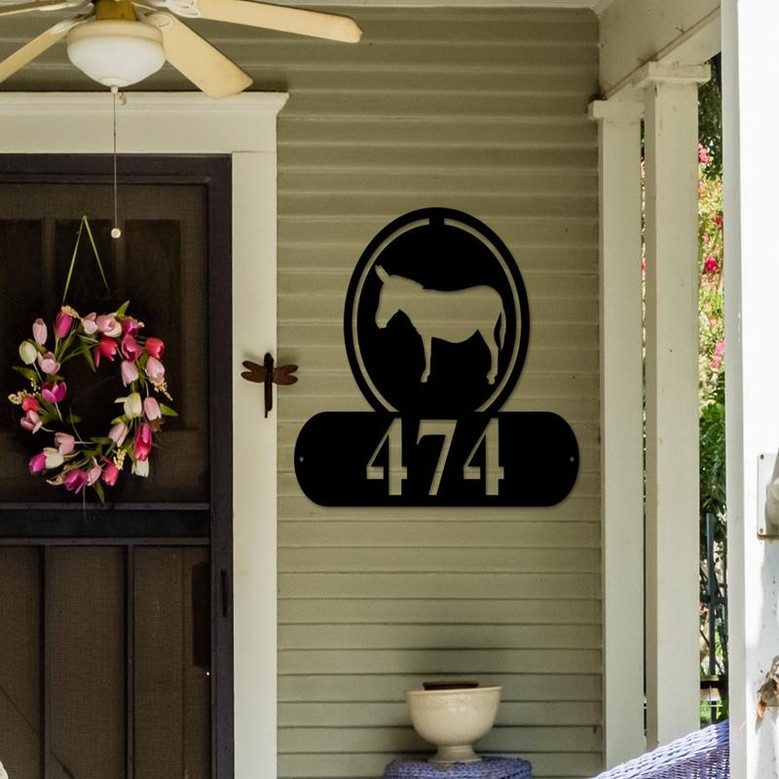 Donkey Address Sign Donkey Metal Sign Metal Farm Sign Donkey Ranch Sign Address Signs House Number Plaque Address Plaque Metal Signs