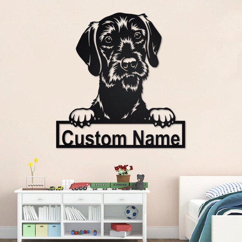 Custom Short Haired Pudelpointer Dog Metal Wall Art, Personalized Short Haired Pudelpointer Name Sign Decoration For Room, Custom Dog