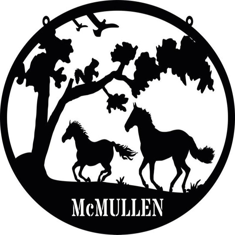 Oval Metal Sign Two Horses Running Free Personalized Metal Wall Art With Name Horse Lover Gift Farm House Decor Indoor Outdoor Sign