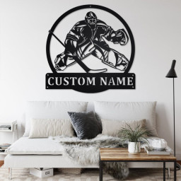 Custom Hockey Goalie Metal Wall Art, Personalized Hockey Goalie Name Sign Decoration For Room, Hockey Goalie Home Decor,Custom Hockey Goalie