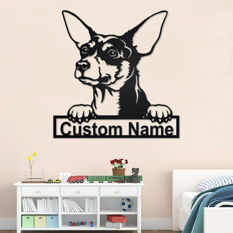 Custom Toy Fox Terrier Dog Metal Wall Art, Personalized Toy Fox Terrier Name Sign Decoration For Room, Toy Fox Terrier Home Decor,Custom Dog