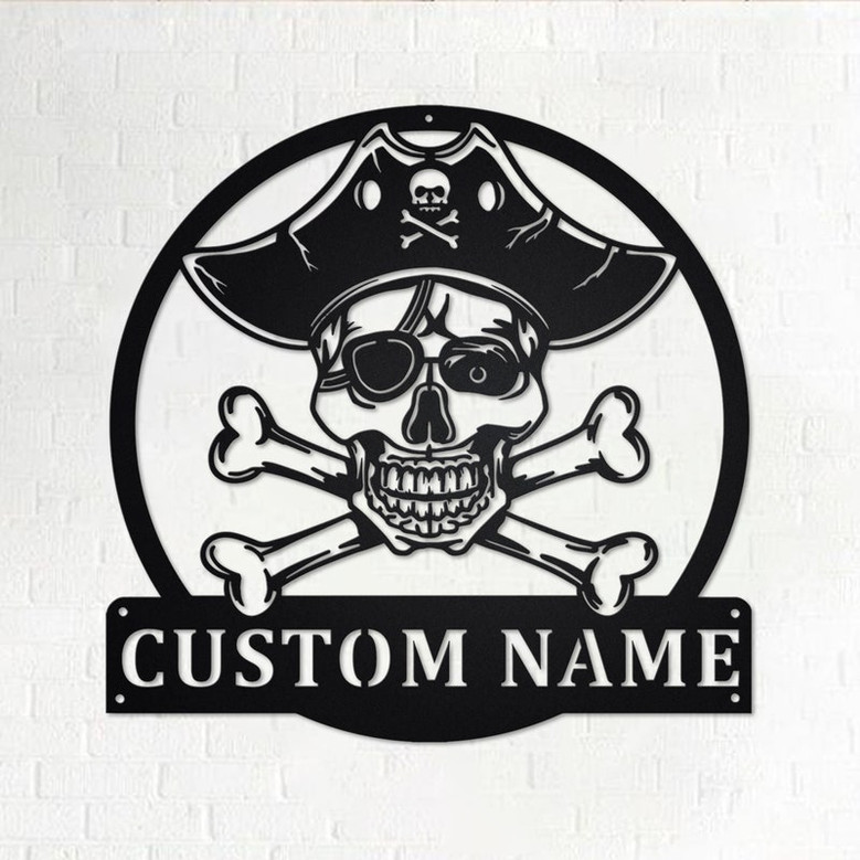 Custom Pirate Sea Gangster Metal Wall Art, Personalized Pirate Sea Name Sign Decoration For Room, Pirate Sea Metal Home Decor, Custom Pirate