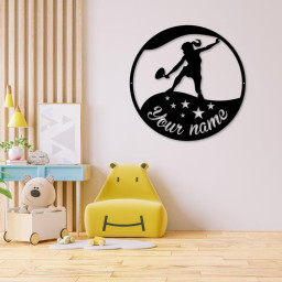 Personalized Female Tennis Star Player Metal Wall Art, Tennis Player Lover Gift