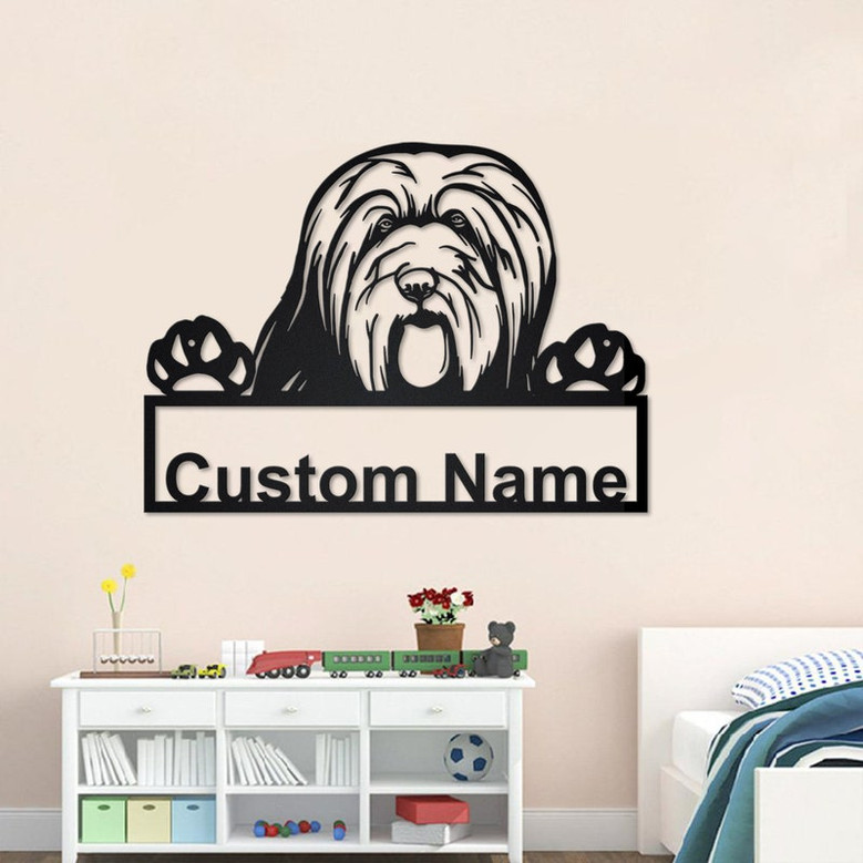 Personalized Bearded Collie Dog Metal Sign| Bearded Collie Dog Metal Wall Art| Dog Metal Sign| Bearded Collie Dog Lover Gift| Dog Lover Gift