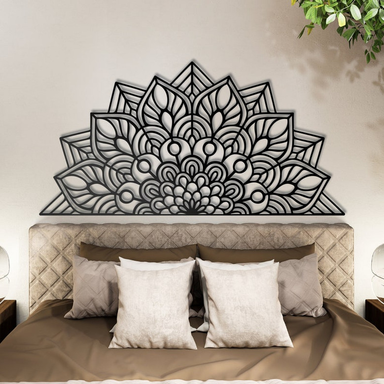 Metal Mandala Metal Sign Mandala Wall Art Metal Lotus Flower Wall Decor Suitable for Home Bedroom Outdoor Indoor decor Housewarming gift