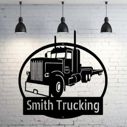 Custom Truck Driver Name Sign, Semi Truck Wall Sign, Tractor Trailer Gift, Eighteen Wheeler Present, Trucker Christmas Gift