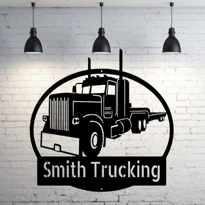Custom Truck Driver Name Sign, Semi Truck Wall Sign, Tractor Trailer Gift, Eighteen Wheeler Present, Trucker Christmas Gift