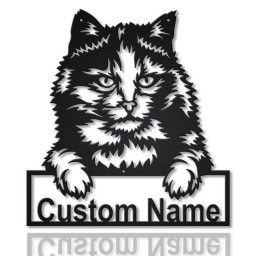 Personalized Tortoiseshell Cat Metal Sign Art, Custom Tortoiseshell Cat Metal Sign