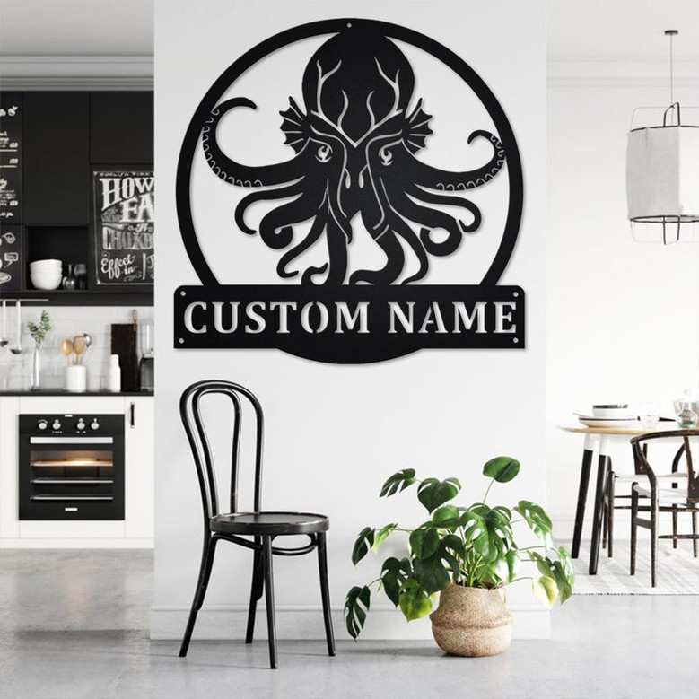 Custom Cthulhu Metal Wall Art, Personalized Cthulhu Name Sign Decoration For Room, Cthulhu Home Decor, Custom Cthulhu, Cthulhu Lover,Cthulhu