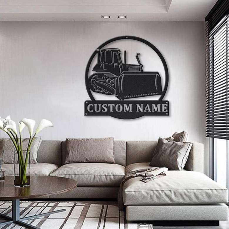 Personalized Bulldozer Truck Metal Sign Art | Custom Bulldozer Truck Metal Sign | Trucker Gift | Truck Lover Sign Decoration For Living Room