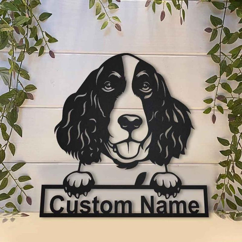 Personalized English Springer Spaniel Metal Sign Art | Custom Springer Spaniel Metal Sign | Dog Gifts Funny | Dog Gift | Animal Custom