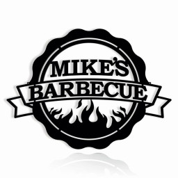 Personalized Metal BBQ Grill Name Sign Dad's BBQ Custom Metal Outdoor Home Decoration