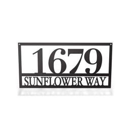Custom Metal Rectangle Address Sign, Front Door Decor
